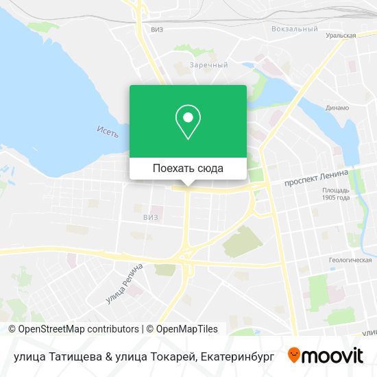 Карта улица Татищева & улица Токарей