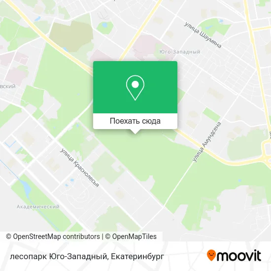 Карта лесопарк Юго-Западный