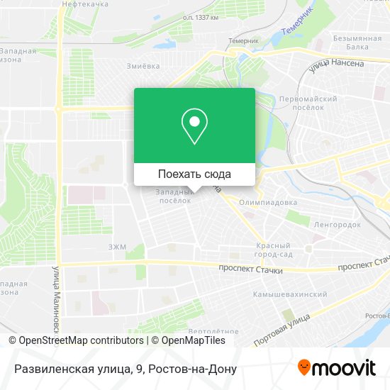 Карта Развиленская улица, 9