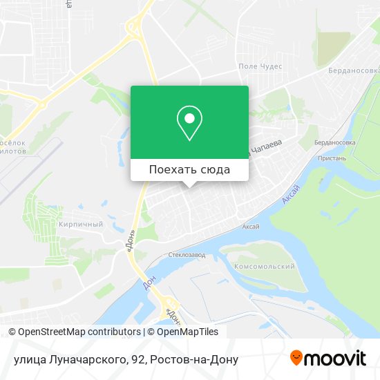 Карта улица Луначарского, 92