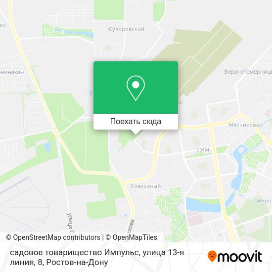 Карта садовое товарищество Импульс, улица 13-я линия, 8