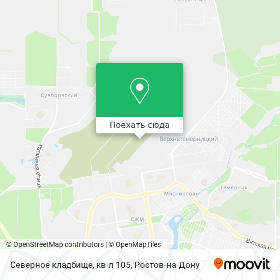 Карта Северное кладбище, кв-л 105
