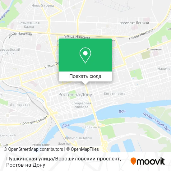 Карта Пушкинская улица / Ворошиловский проспект