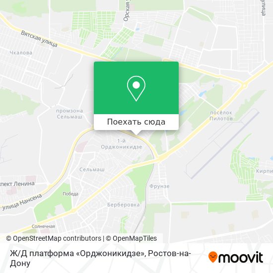 Карта Ж/Д платформа «Орджоникидзе»