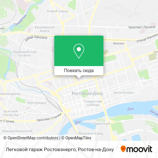 Карта Легковой гараж Ростовэнерго