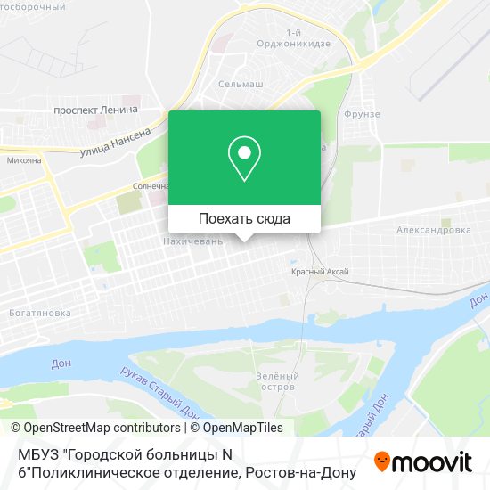 Карта МБУЗ "Городской больницы N 6"Поликлиническое отделение