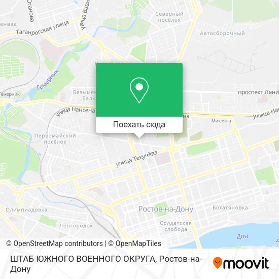 Карта ШТАБ ЮЖНОГО ВОЕННОГО ОКРУГА