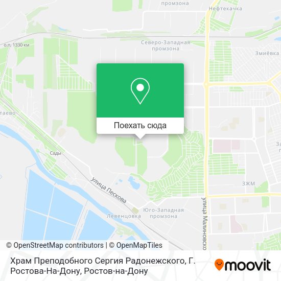 Карта Храм Преподобного Сергия Радонежского, Г. Ростова-На-Дону