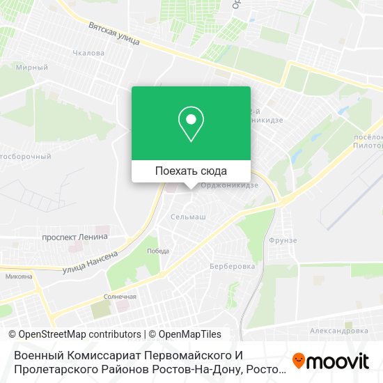 Карта Военный Комиссариат Первомайского И Пролетарского Районов Ростов-На-Дону