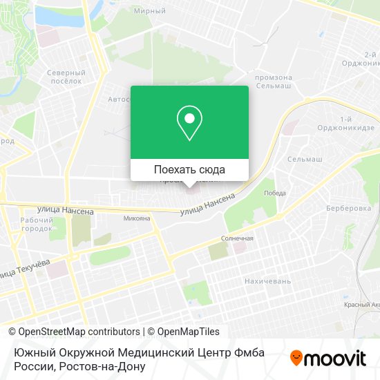 Карта Южный Окружной Медицинский Центр Фмба России