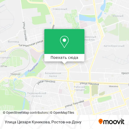 Карта Улица Цезаря Куникова