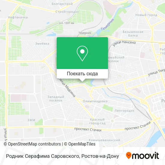 Карта Родник Серафима Саровского