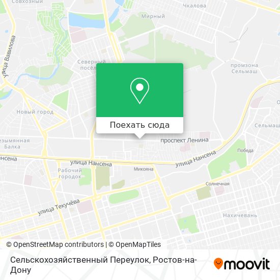 Карта Сельскохозяйственный Переулок