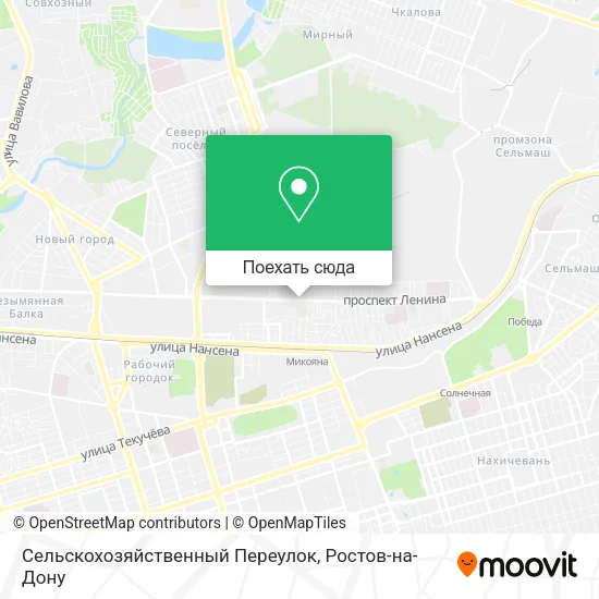 Карта Сельскохозяйственный Переулок