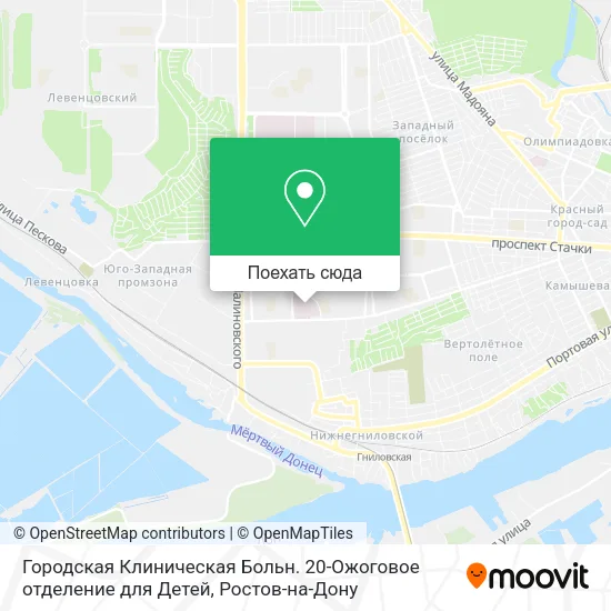 Карта Городская Клиническая Больн. 20-Ожоговое отделение для Детей
