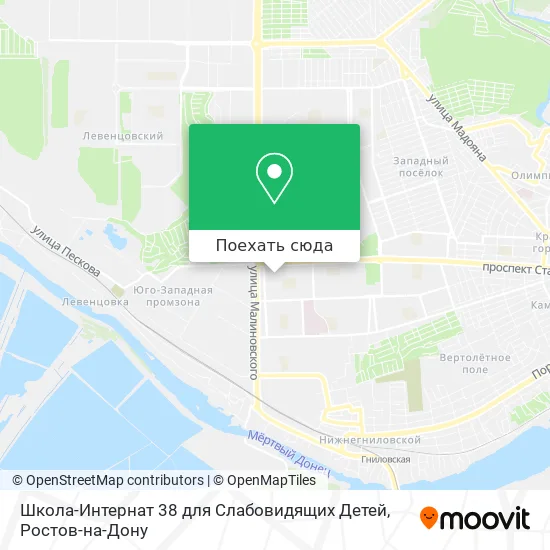 Карта Школа-Интернат 38 для Слабовидящих Детей