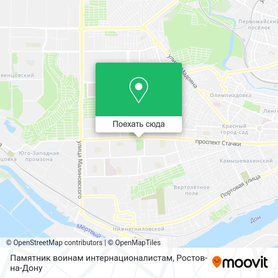 Карта Памятник воинам интернационалистам