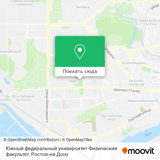 Карта Южный федеральный университет-Физический факультет