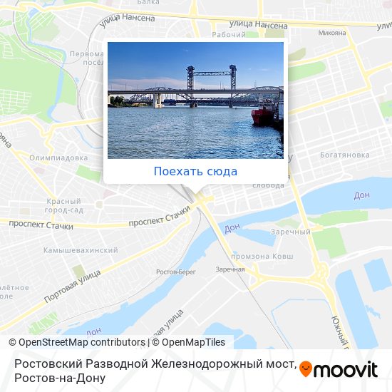 Карта Ростовский Разводной Железнодорожный мост