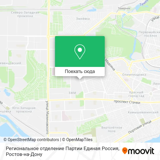 Карта Региональное отделение Партии Единая Россия