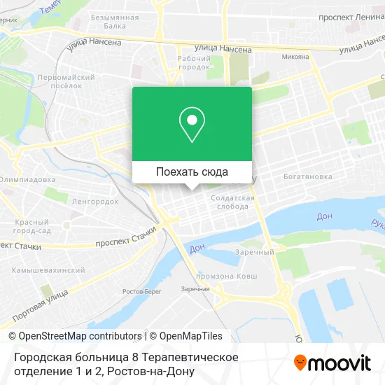 Карта Городская больница 8 Терапевтическое отделение 1 и 2