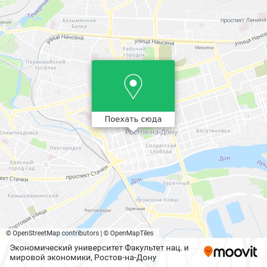 Карта Экономический университет Факультет нац. и мировой экономики