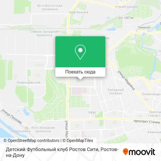 Карта Детский Футбольный клуб Ростов Сити