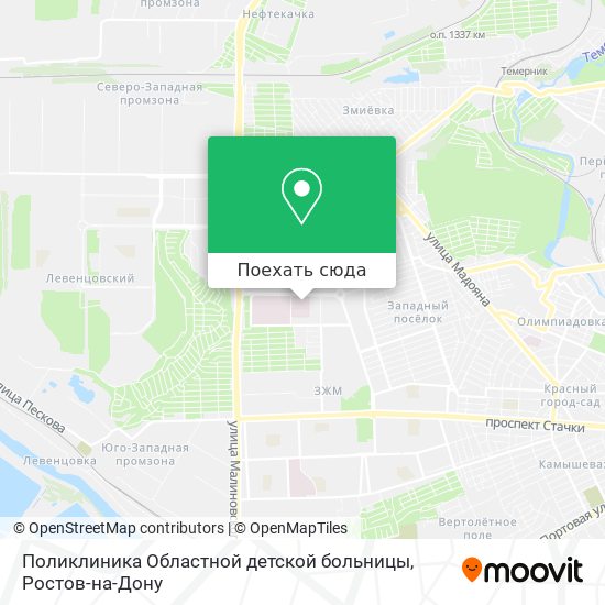 Карта Поликлиника Областной детской больницы