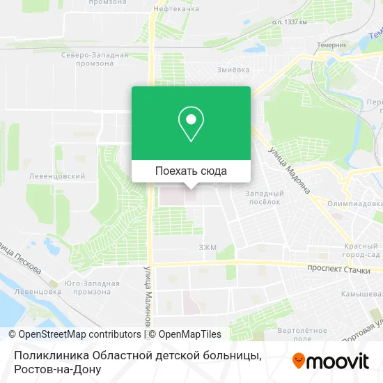 Карта Поликлиника Областной детской больницы