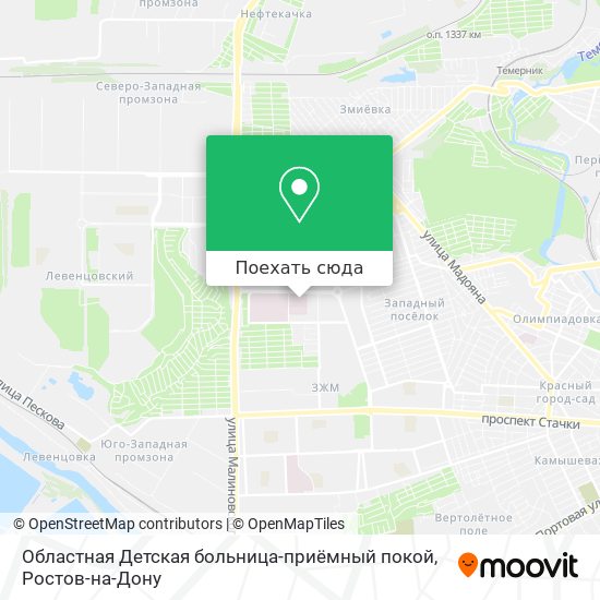 Карта Областная Детская больница-приёмный покой