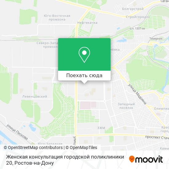 Карта Женская консультация городской поликлиники 20