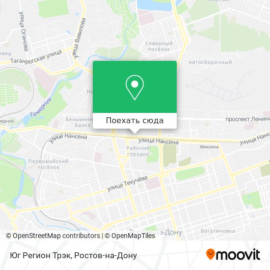 Карта Юг Регион Трэк