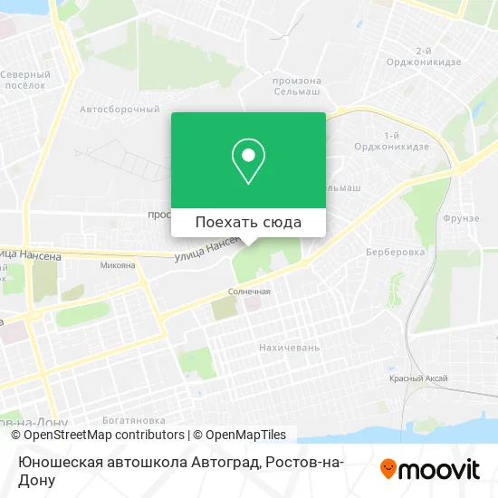 Карта Юношеская автошкола Автоград