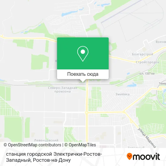Карта станция городской Электрички-Ростов-Западный