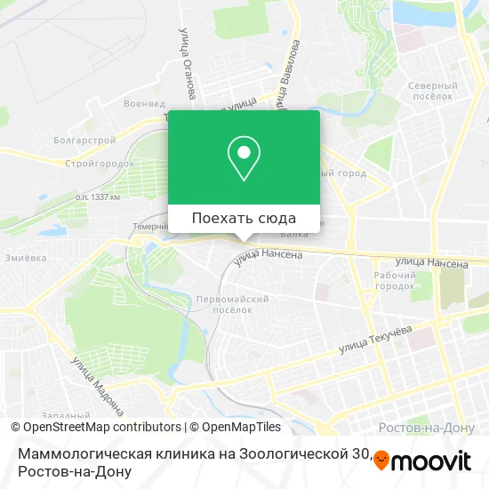Карта Маммологическая клиника на Зоологической 30