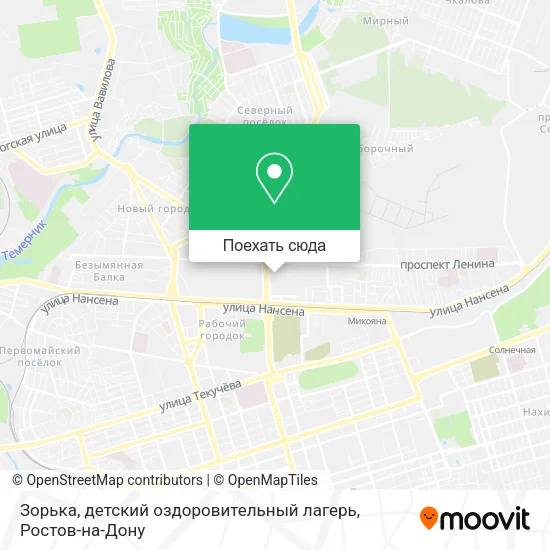 Карта Зорька, детский оздоровительный лагерь