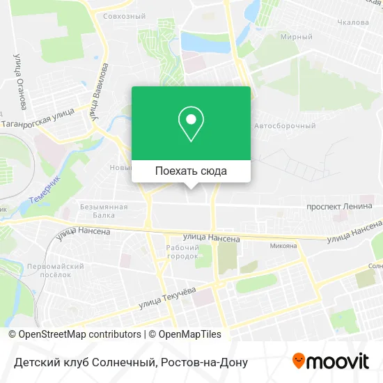 Карта Детский клуб Солнечный