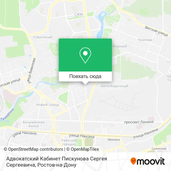 Карта Адвокатский Кабинет Пискунова Сергея Сергеевича