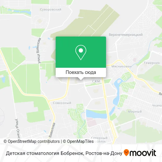 Карта Детская стоматология Бобренок