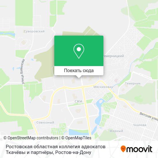 Карта Ростовская областная коллегия адвокатов Ткачёвы и партнёры