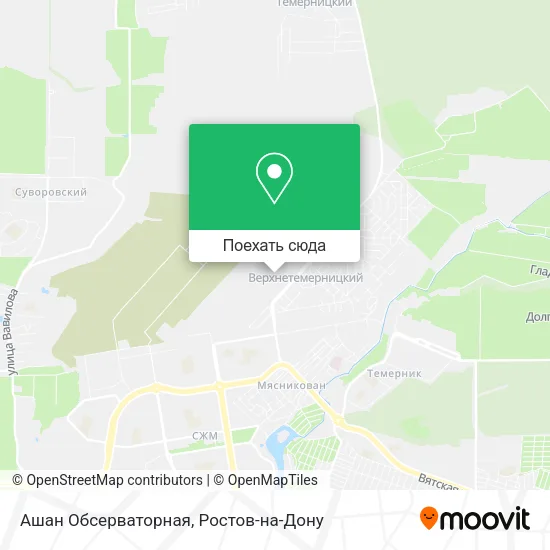 Карта Ашан Обсерваторная