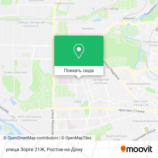 Карта улица Зорге 21Ж