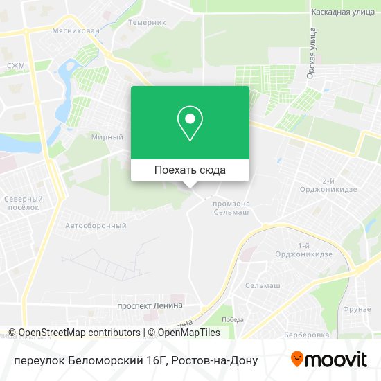 Карта переулок Беломорский 16Г
