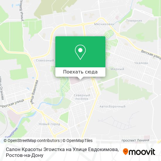 Карта Салон Красоты Эгоистка на Улице Евдокимова