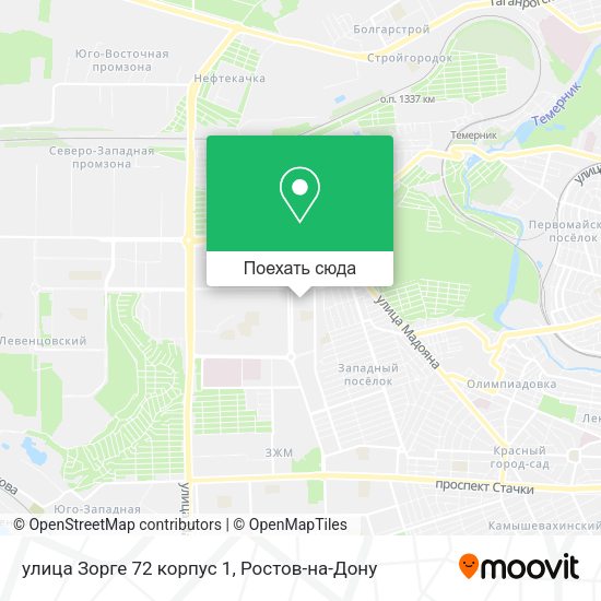 Карта улица Зорге 72 корпус 1