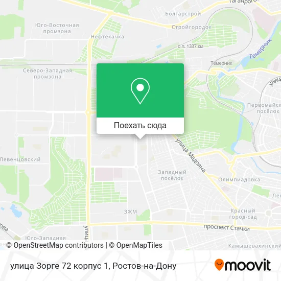 Карта улица Зорге 72 корпус 1