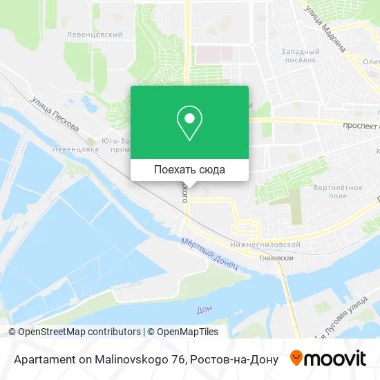 Карта Apartament on Malinovskogo 76