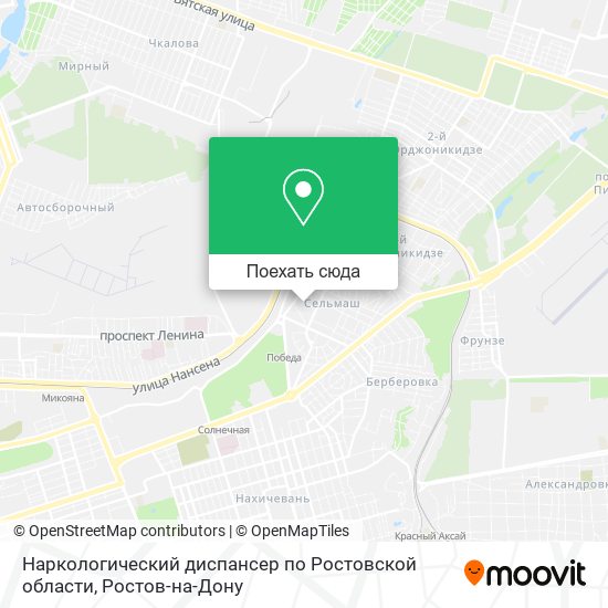 Карта Наркологический диспансер по Ростовской области