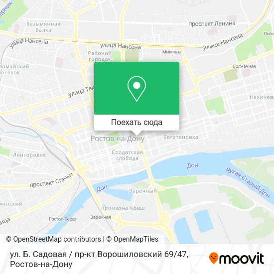 Карта ул. Б. Садовая / пр-кт Ворошиловский 69 / 47