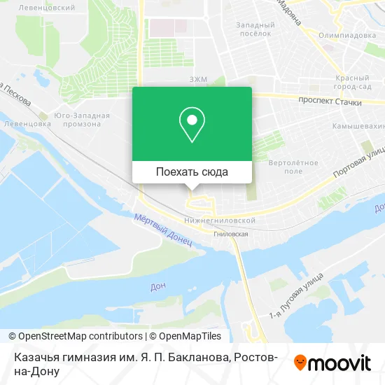 Карта Казачья гимназия им. Я. П. Бакланова